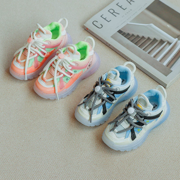 Dječje tenisice s vezicama u plavoj i narančastoj boji