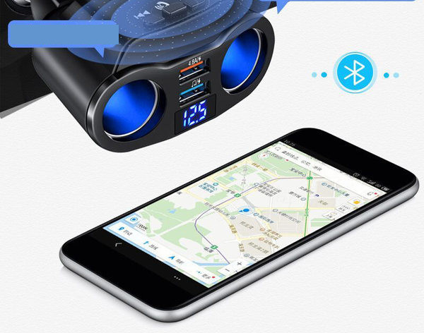 Daugiafunkcis automobilinis Bluetooth įkroviklis