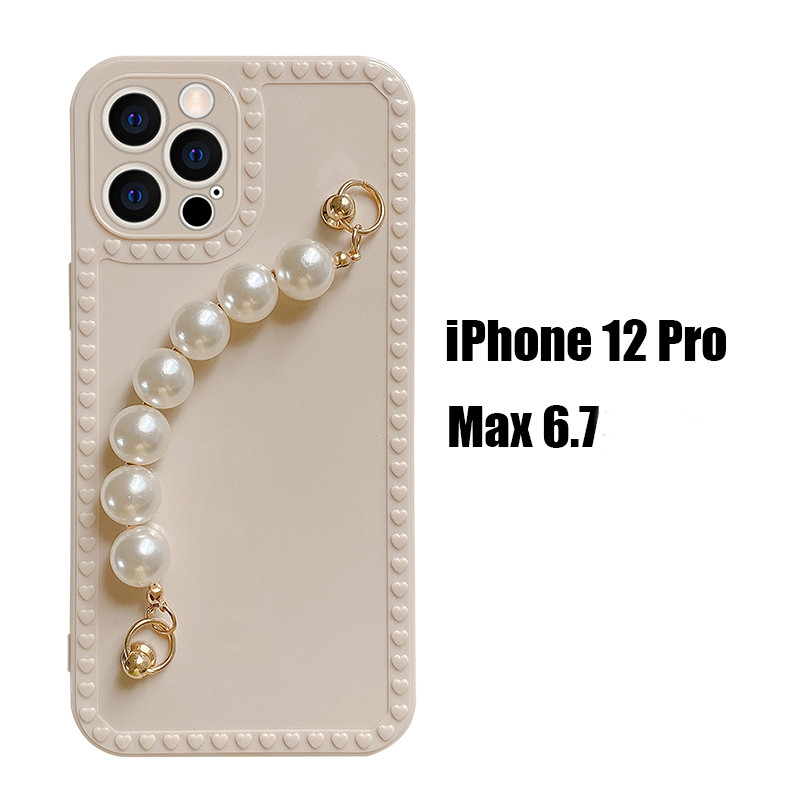 Silikona maciņš priekš Iphone ar pērļu rokturi