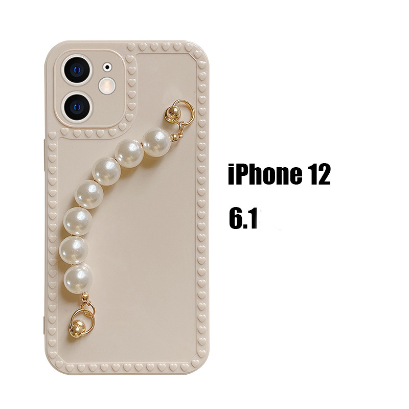 Silikona maciņš priekš Iphone ar pērļu rokturi