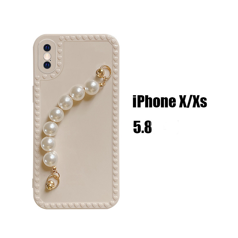 Silikona maciņš priekš Iphone ar pērļu rokturi