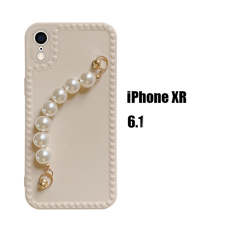 Silikona maciņš priekš Iphone ar pērļu rokturi