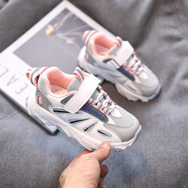 Tenisice za djevojčice od eko kože i tekstilnog grubog potplata