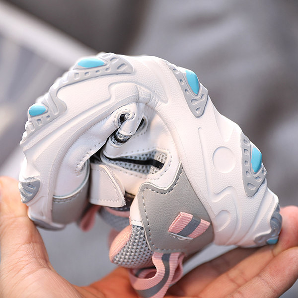 Tenisice za djevojčice od eko kože i tekstilnog grubog potplata