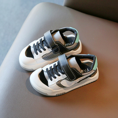 Jauns vasaras modelis, bērnu kedas no eko ādas ar vaļēju papēdi