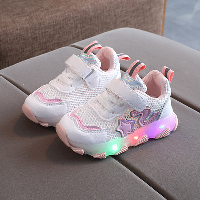 Svjetleće dječje tenisice s mrežicom i čičkom