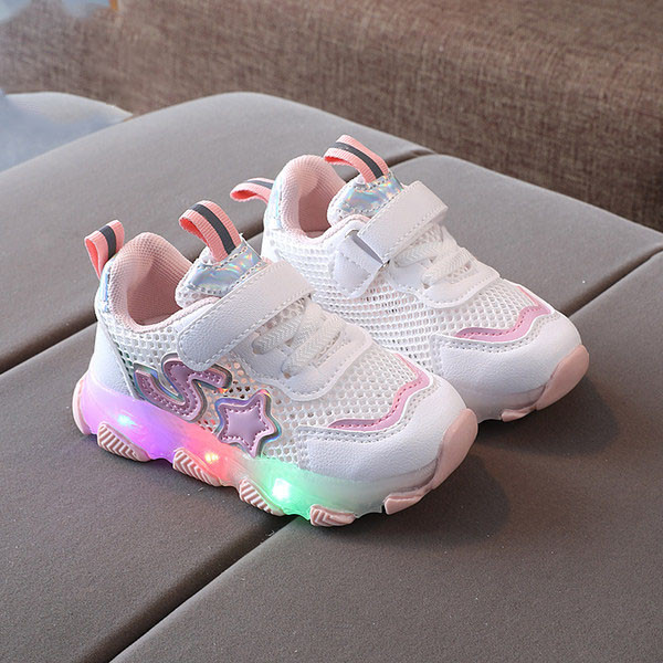 Svjetleće dječje tenisice s mrežicom i čičkom