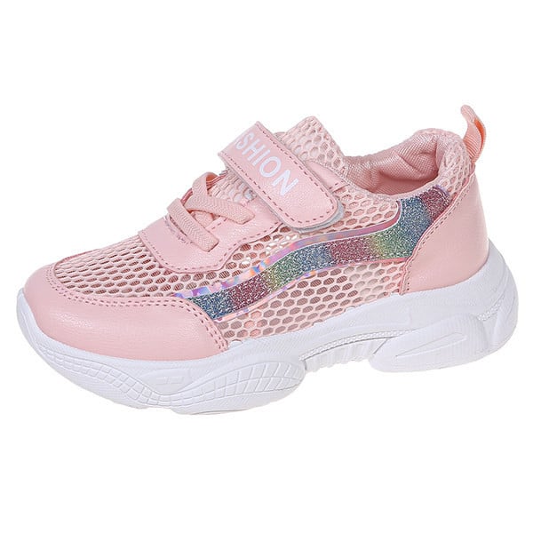 Dječje ležerne tenisice s vezicama i naljepnicama u bijeloj i ružičastoj boji