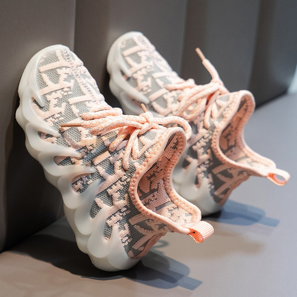 Bērnu tekstila kedas ar mežģīnēm un silikona zoli