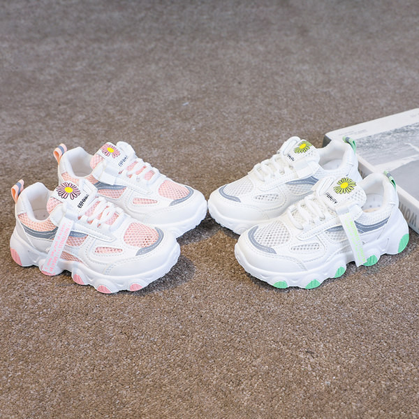 Bērnu elpojošas kedas ar ziedu izšuvumu meitenēm