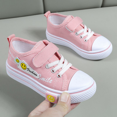 Bērnu auduma kedas ar velcro un aplikāciju meitenēm