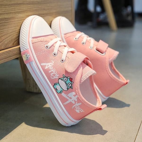 Bērnu auduma kedas ar velcro un aplikāciju meitenēm