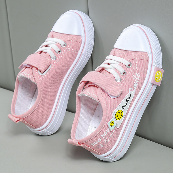 Bērnu auduma kedas ar velcro un aplikāciju meitenēm