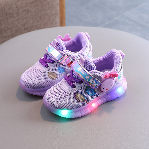 Ležerne dječje prozračne tenisice s čičkom i svjetlećim potplatom