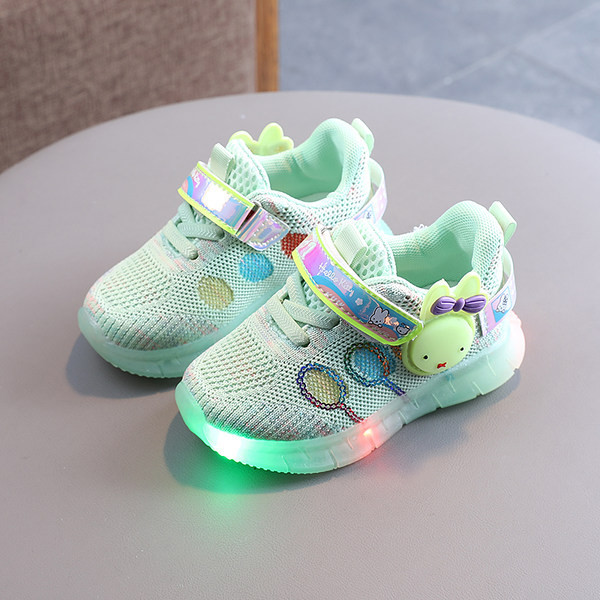 Ležerne dječje prozračne tenisice s čičkom i svjetlećim potplatom