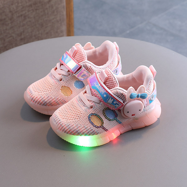 Ležerne dječje prozračne tenisice s čičkom i svjetlećim potplatom