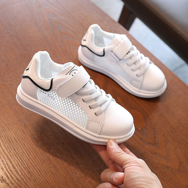 Ikdienas bērnu kedas ar plakanu zoli baltā krāsā