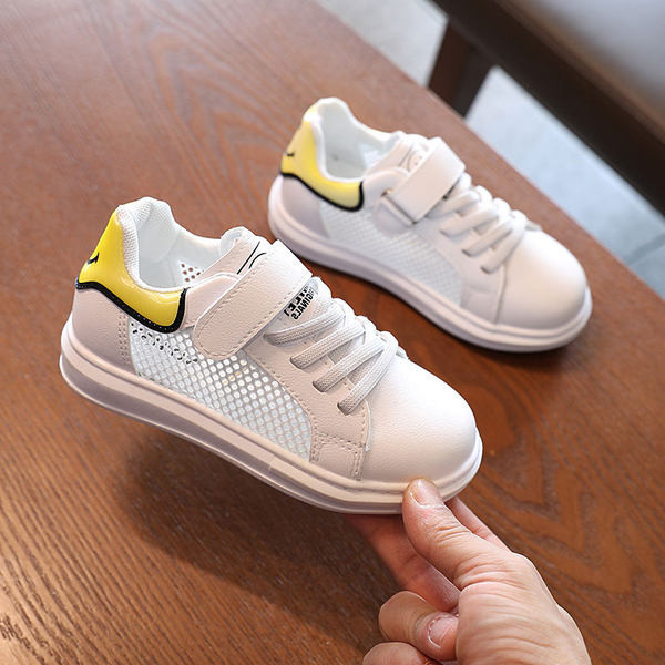 Ikdienas bērnu kedas ar plakanu zoli baltā krāsā