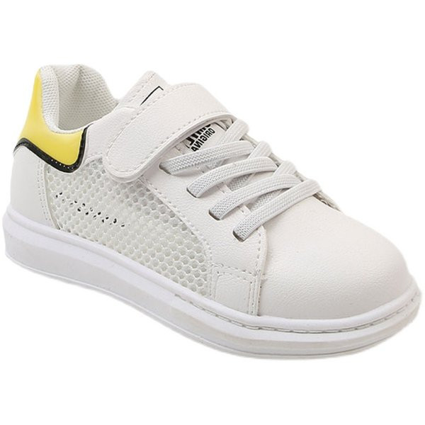 Ikdienas bērnu kedas ar plakanu zoli baltā krāsā