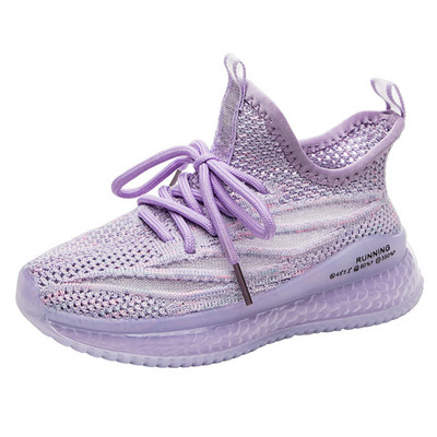 Dječje tekstilne tenisice s vezicama u ljubičastoj, crnoj i ružičastoj boji