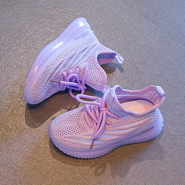 Dječje tekstilne tenisice s vezicama u ljubičastoj, crnoj i ružičastoj boji
