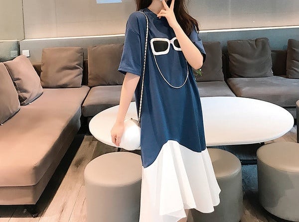 Ženska ležerna duga haljina sa aplikacijom za trudnice