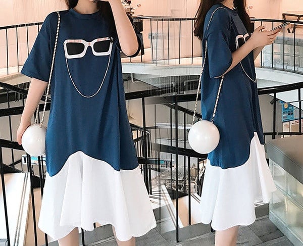 Ženska ležerna duga haljina sa aplikacijom za trudnice