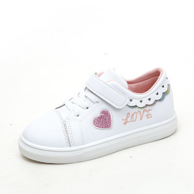 Moderne kožne tenisice za djevojčice s vezom i brokatom