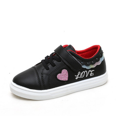 Moderne kožne tenisice za djevojčice s vezom i brokatom