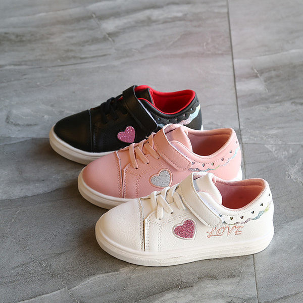 Moderne kožne tenisice za djevojčice s vezom i brokatom