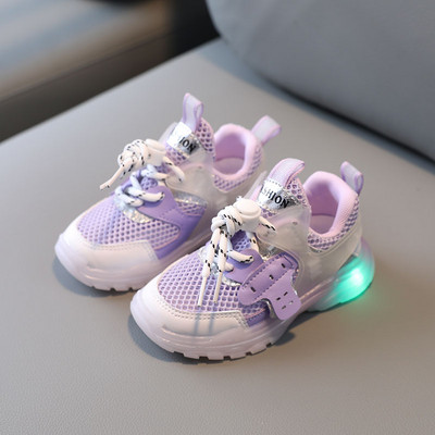 Dnevne dječje prozračne tenisice sa svjetlećim potplatom za djevojčice