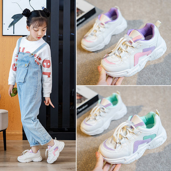 Dječje tenisice sa vezicama i grubim đonom u dvije boje