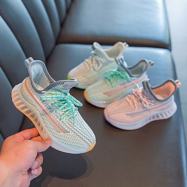 Tekstilne dječje cipele s vezicama u roza i zelenoj boji