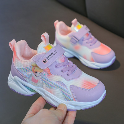 Παιδικά αθλητικά παπούτσια με εφαρμογή 3D και λουράκια velcro