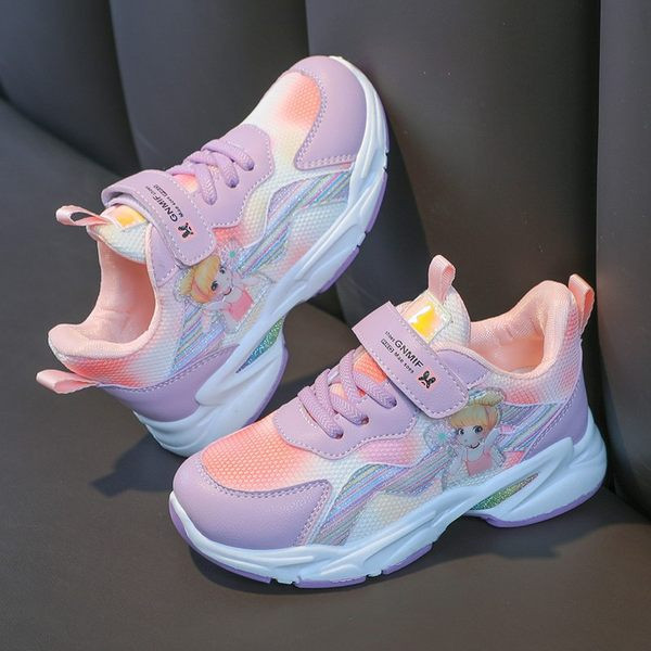 Παιδικά αθλητικά παπούτσια με εφαρμογή 3D και  λουράκια velcro