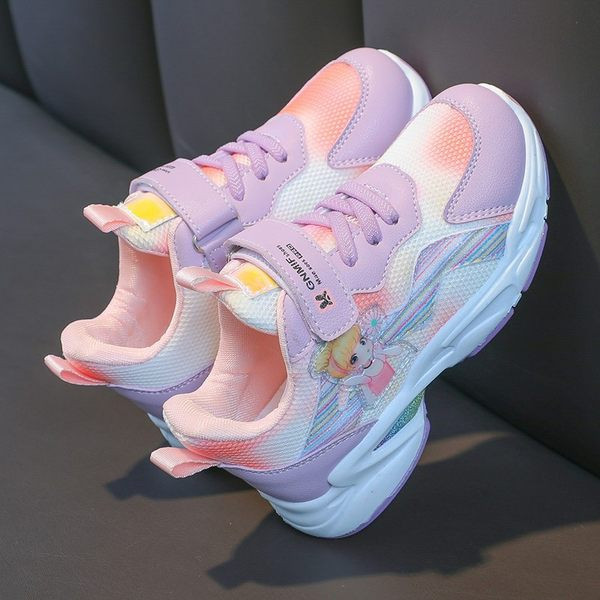 Παιδικά αθλητικά παπούτσια με εφαρμογή 3D και  λουράκια velcro