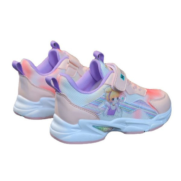 Παιδικά αθλητικά παπούτσια με εφαρμογή 3D και  λουράκια velcro