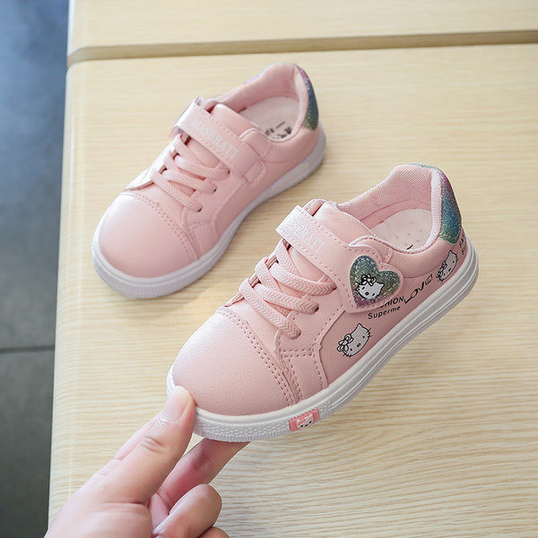 Djevojačke kožne tenisice s aplikacijom i brokatom