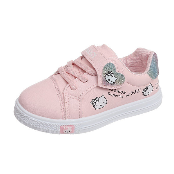 Djevojačke kožne tenisice s aplikacijom i brokatom