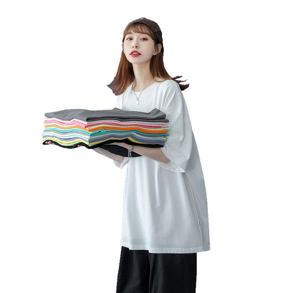 Sieviešu ikdienas plata blūze ar ovālu kakla izgriezumu un īsām piedurknēm vairākās krāsās