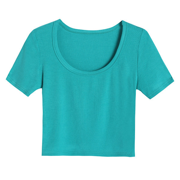 Novi model jednobojne ženske bluze sa ovalnim izrezom