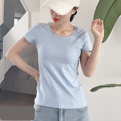 Ženska pamučna majica jednobojni model