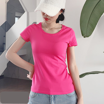 Ženska pamučna majica jednobojni model