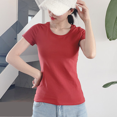 Ženska pamučna majica jednobojni model