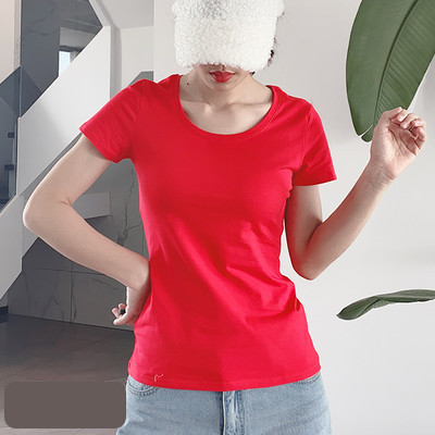 Ženska pamučna majica jednobojni model