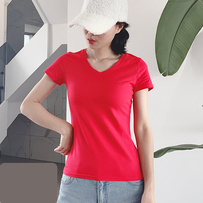 Ženska pamučna majica jednobojni model