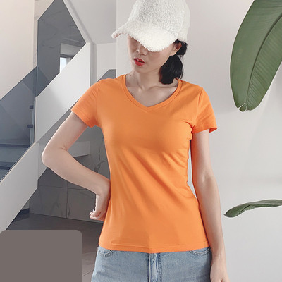 Ženska pamučna majica jednobojni model