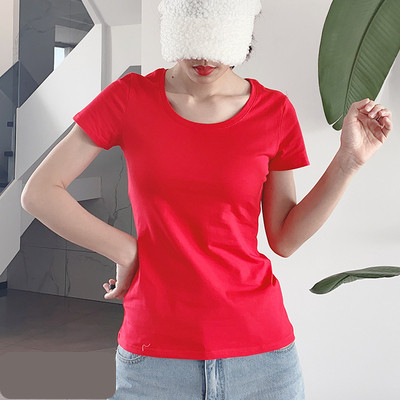 Ženska pamučna majica jednobojni model