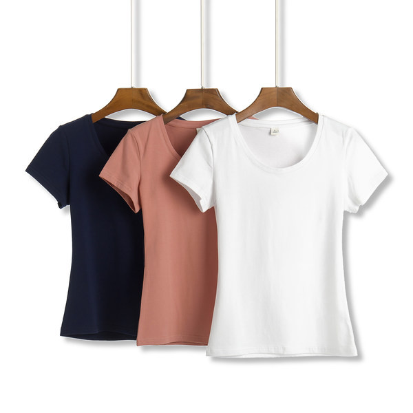 Ženska pamučna majica jednobojni model