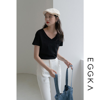 Casual γυναικείο μπλουζάκι με οβάλ ή λαιμόκοψη σε διάφορα χρώματα